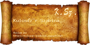 Kulcsár Szabina névjegykártya